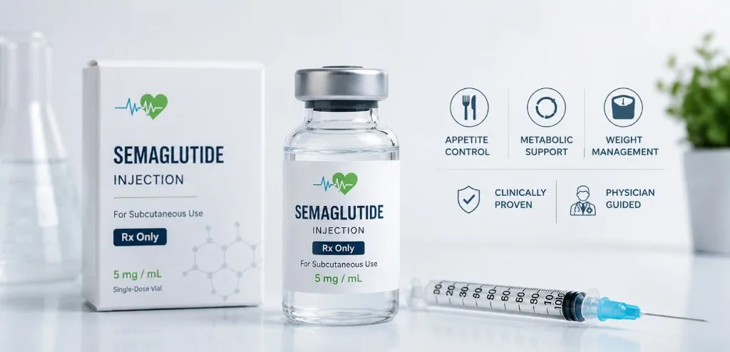 Semaglutide injection for appetite control and weight management
