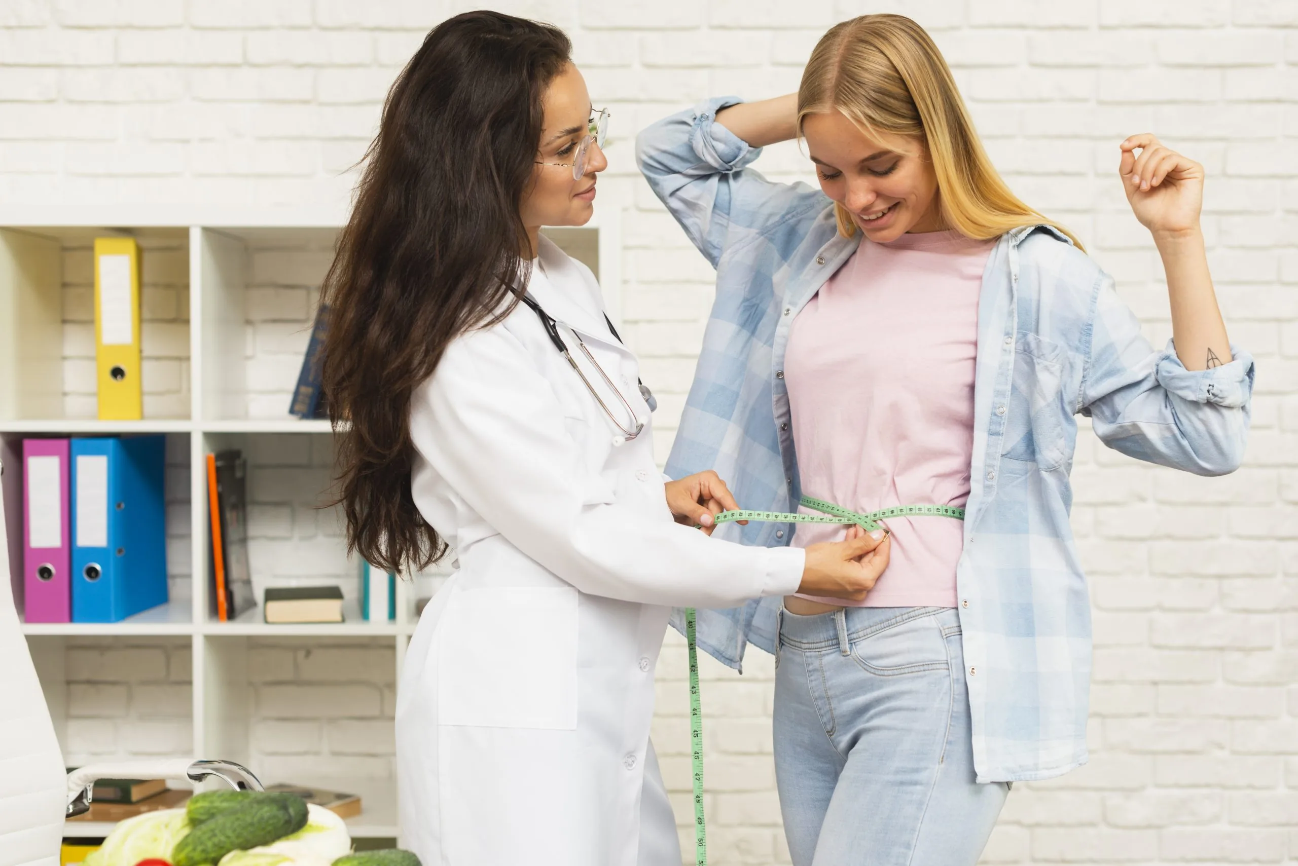 Provider consulting with a patient about wellness goals