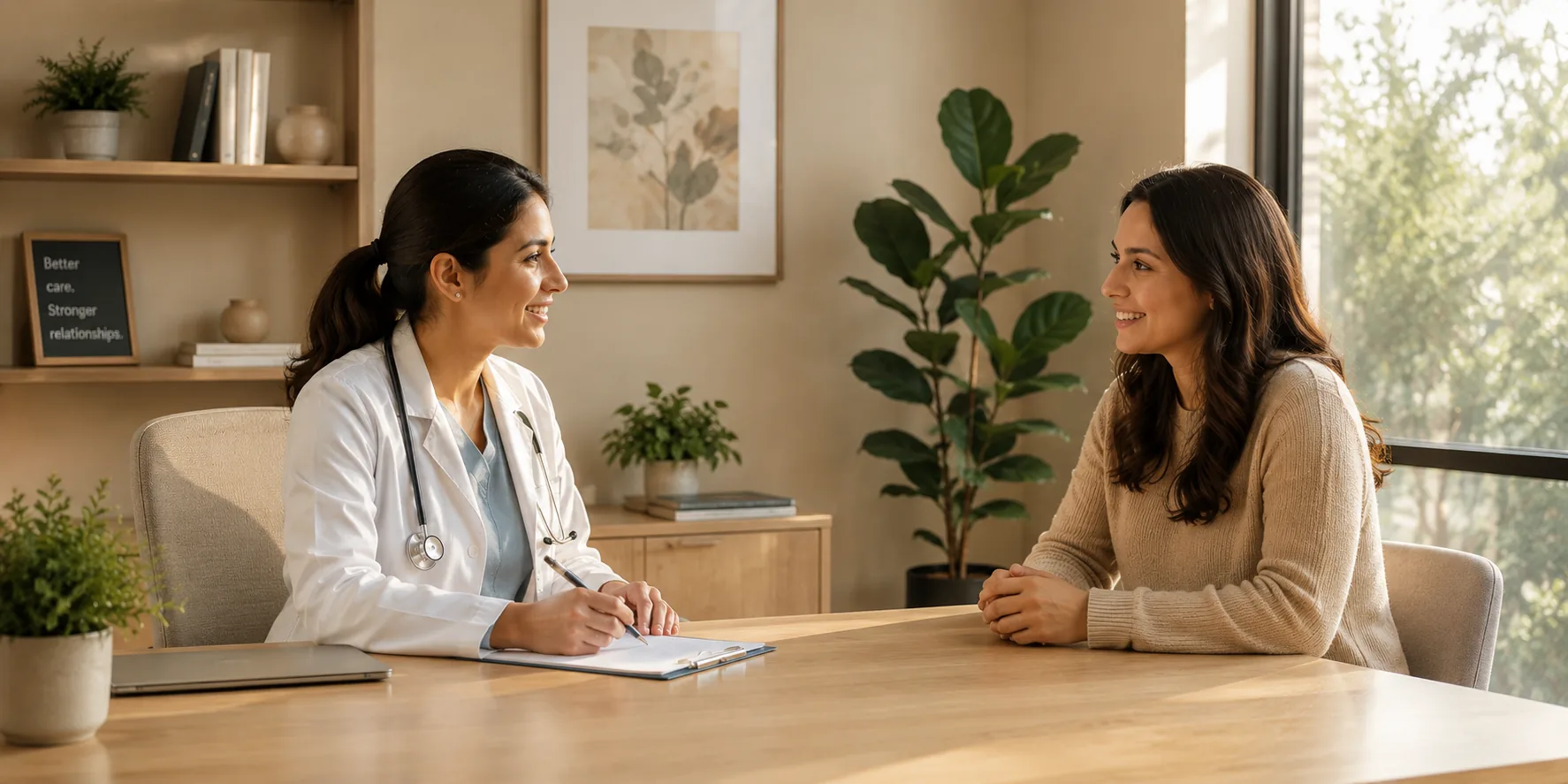 Patient meeting with a primary care provider
